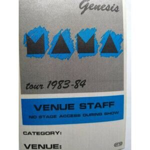 Genesis Mama Backstage Pass Original 1983-84 Concert Tour Pop Rock Music Gift